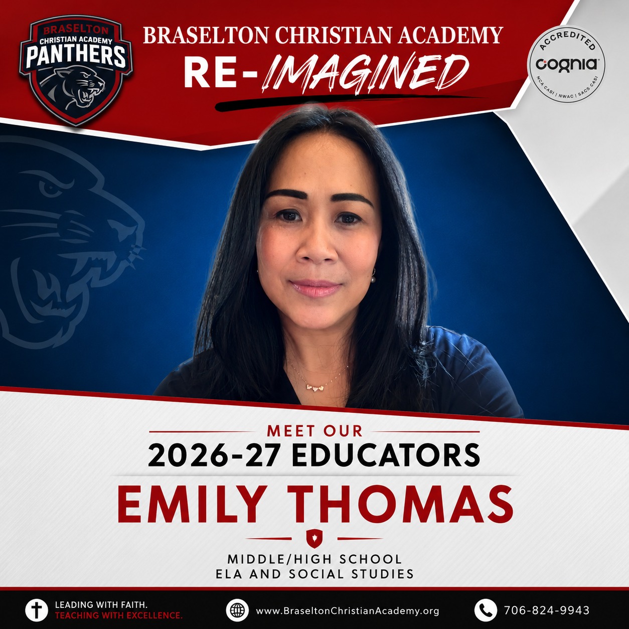 Emily Thomas — Middle/High School ELA and Social Studies, Braselton Christian Academy