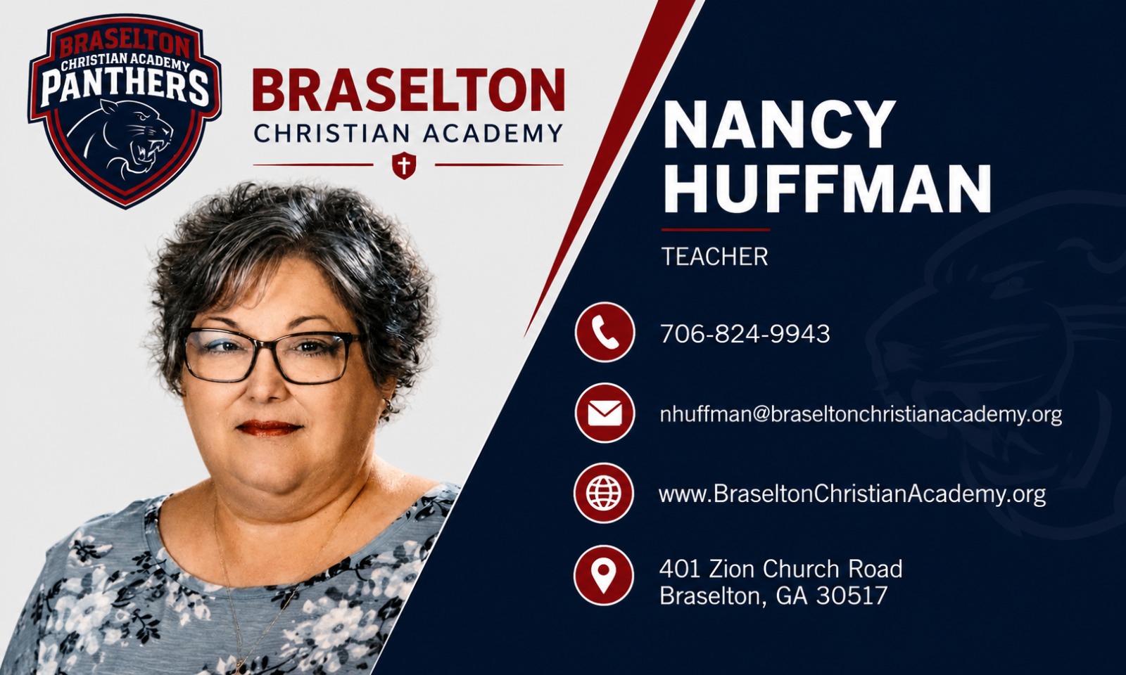 Nancy Huffman — Teacher, Braselton Christian Academy